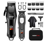 HIENA PRO Professional Hair Clippers for Men, Cordless Hair Clipper for Barber Clippers and Trimmer Set LED Display Haircut Set for Home/Barbershop, Rechargeable for Men (Black4)
