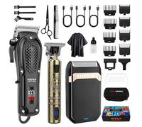 HIENA PRO Professional Hair Clippers Men Cordless Beard Trimmer Rechargeable Foil Shaver for Men Hair Cutting Kit for Barber Set with LED Display