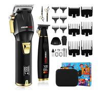 HIENA PRO Professional Hair Clippers Set for Men Cordless Barber Kit Rechargeable Hair Cutting Clippers and Trimmers Set with LED Display, USB Charging, Gifts for Men