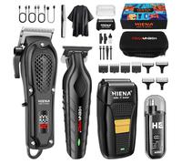 HIENA PRO Professional Hair Cutting Set for Men, Cordless Barber Cutting Set and Trimmer Set, USB Rechargeable Electric Beard Trimmer & Nose Hair Trimmer Set, Foil Shaver & Men's Facial Care