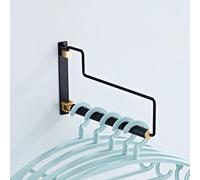 Hiendure Folding Clothes Hanger Drying Rack Black Wall-Mounted Clothes Organizer for Laundry Room Closet Storage