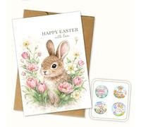 Hieprints Bunny Rabbit Card Eggs Lover Cards Gift for Kids Easter for Husband Wife Romantic Anniversary Card Funny Easter Card for Girlfriend Boyfriend Daughter Son