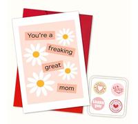 Hieprints Cute Mothers Day Card for Mom You're a Freaking Great Mom Card from Son Daughter Mothers Day Card for Mom Grandma Stepmom Grandmother Wife