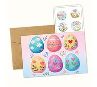 Hieprints Happy Easter Greeting Cards with Easter Eggs Cards Cute for Lover Easter Pack for Son, Daughter, Niece, Nephew, Grandson, Granddaughter