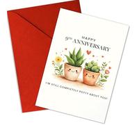 Hieprints Romantic 9 Years Anniversary Card for Husband Wife, Sweet 9th Wedding Anniversary Presents, Idea Nine Years Wedding Card Gift for Him Her I'm Still Completely Potty About You