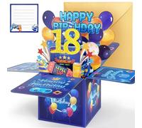 Hierein 18th Birthday Card, Pop Up Birthday Card for 18 Year Old Boy | 18th Birthday Gifts for Son Grandson Brother Nephew, 3D Video Gamer Happy Birthday Card Decorations