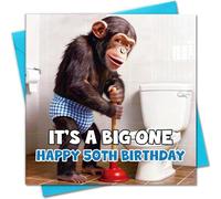 Hierein 50th Birthday Card, Funny It's A Big One 50th Birthday Card for Men, Special 50th Birthday Gifts for Husband Dad Brother Uncle Son Best Friend, 150x150mm Gift Greeting Cards