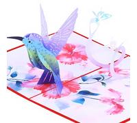 Hierein Birthday Cards for Women, Hummingbird Butterfly Pop Up Greeting Card Surprise Gift Card with Envelopes and Note 3d Popup Cards for Boys, Girls, Kids, Family, Birthday, Woodland Animal Lovers
