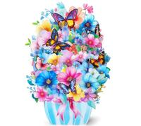 Hierein Butterfly Flower Birthday Cards for Women, 3D Pop Up Happy Birthday Cards for Female, Pop-up Gift Bouquet Greeting Cards for Daughter Wife Sister Mum Granddaughter Auntie, Get Well, Thank You