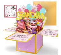 Hierein Grandma Birthday Card, Pink Pop Up Birthday Cards for Nana, Special Grandma Gifts, Happy Birthday Card for Nana Nan Granny, 3D Popup Greeting Cards Gift Decoration from Granddaughter Grandson