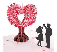 Hierein Happy Anniversary Card, Cherry Blossom Tree and Couple Pop Up Wedding Anniversary Card for Husband, Wife, Mum and Dad, Birthday Cards for Her, 3D Cards for Valentine's Day, Thinking of You