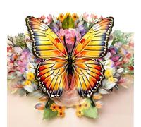 Hierein Pop Up Birthday Cards for Women, Happy Birthday Card for Female Girl Daughter Sister, 3D Butterfly and Flower Pop Up Card for Birthday Anniversary Thank You Greeting Cards