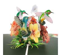 Hierein Pop Up Birthday Cards for Women Hummingbirds, Birthday Cards for Female, 3D Birds and Flowers Pop Up Card for Mum Wife Auntie Sister Grandma Teacher, Birthday Thank You Get Well