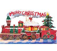 Hierein Train Christmas Cards, 3D Pop Up Christmas Card for Her, 2025 Merry Xmas Gifts Decor Party, Xmas Gifts Cards for Mum, Sister, Daughter, Special Friend-15 * 20cm, UK