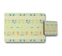 hieroglyphic egyptian language symbols placemat coaster set Benjamin Tate Design Natural One Size