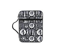 Hieroglyphics-All-See-Eye-Egypt Bible Cover Case with Handle, Water-Resistant Oxford Fabric Bible Bag Organizer with Zipper Pockets for Church