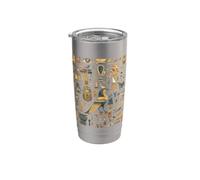 Hieroglyphs Illustration Egypt Pyramids Pharaoh Egyptian Stainless Steel Insulated Tumbler