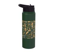 Hieroglyphs Illustration Egypt Pyramids Pharaoh Egyptian Stainless Steel Insulated Water Bottle