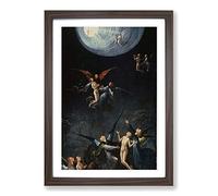 Hieronymous Bosch Visions from The Hereafter Framed Print | A2 Walnut Framed Wall Art | Ready to Hang | Modern Nature Picture | Living Room Bedroom Lounge Office