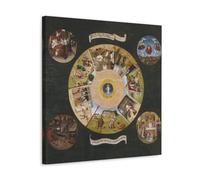 Hieronymus Bosch Works《The Seven Deadly Sins And The Four Last Things》Printing Posters Aesthetic Room Decor Canvas Prints Modern Wall Painting Art for Bedroom 24x24inch(60x60cm)