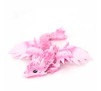 HiesDeosn 3D Printed Dragon Wings, 3-d Rose Dragon Inside Accessories Flexible Fidget Smooth, Gift Pink White