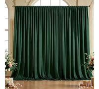 Hietaap 20x10ft Wrinkle Free Hunter Green Backdrop Curtain for Parties, Soft Wedding Dark Green Curtain Backdrop, Polyester Photo Backdrop Drapes for Birthday Party Baby Shower Photography Background