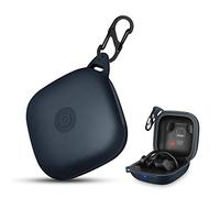 HIETON Silicone Case for Powerbeats Pro, Anti-Break Anti-Lost & Shockproof Unique Dual Hole Portable Protective Case Cover with Carabiner for 2019 Newest Power Beats Pro(Navy Blue)