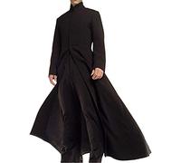 HiFacon Matrix Neo Keanu Reeves Black Costume Gothic Steampunk Wool Trench Coat