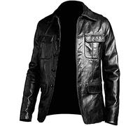 HiFacon Mens SheepSkin Leather Blazer Jacket for Men - Casual Shirt Collar Style For Men's Leather Jacket