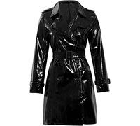 HiFacon PVC Vinyl Women's Trench Coat |PVC Vinyl Women's Trench Coat