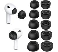 HiFan Memory Foam Ear Tips for AirPods Pro 3, Noise Isolating Replacement Eartips with Secure Fit, Soft Comfort, with storage box (10, XXS/XS/S/M/L)