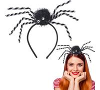 HIFANMM Spider Headband Halloween Hair Accessories for Women, Black Silver Spider Feet Hair Bands Fall Funny Decoration Headdress Halloween Party Outfit Supplies Non Slip Head Band