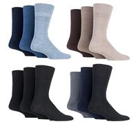 HiFEN® 12 Pairs Cotton Mix Colors Seamless Toe Mens Diabetic Socks Hiking Walking Jogging Indoor Outdoor Protection Comfort 6-11