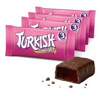 HiFEN® 12Pcs Turkish Delight Milk Chocolate Bars, Rose Flavoured Turkish Delight Wrapped in Smooth Milk Chocolate, Ideal for Sharing, Snacking & Gifting (4 Pack of 3 Bars)