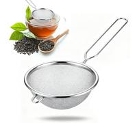 HiFEN® 18cm Fine Mesh Metal Sieve, Tea Strainer for Sifting, Draining, Rinsing with Long Handle for Kitchen Use