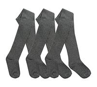 HiFEN® 3 Pairs Girls Cotton Rich Plain Tights Warm Soft Thick Formal Smart Casual Back to School Girl Tights