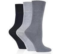 HiFEN® 3 Pairs Ladies Multipack Diabetic Socks Gentle Grip Seamless Toe Non Elastic HoneyComb Socks UK 4-8
