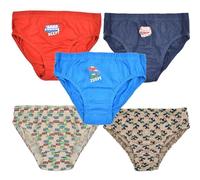 HiFEN® 5 Pack Boys Briefs - Comfortable Cotton Toddler Kids Underwear Pants, Soft & Breathable Cartoon Car Print Pants for Ages 2-8 Years Multicolor