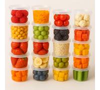 HiFEN® 50 Pack Round Shape Plastic Food Container Set 450ml-16oz Food Containers with Lids Reusable, Leakproof, Dishwasher & Microwave Safe, BPA Free Meal Prep Containers
