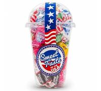 HiFEN® American Candy Large Cup, Individually Wrapped Colourful Mixed Flavoured Candies in Plastic Cup with Lid, Ideal for Parties & Birthdays, Gifting & Travel Friendly (200 g Pack of 1)