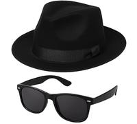 HiFEN® Blues Hat and Sunglasses Set - Unisex Adult Fancy Dress Accessory for Parties, Halloween, Tribute Shows, and Themed Events