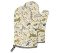 HiFEN® Heat Resistant Kitchen Non-Slip Heat Protection Oven Gloves, for Grilling Cooking Baking Microwave Pizza Oven Mitts (1Pair)
