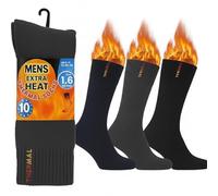 HiFEN® Heated Thermal Socks for Men’s, 1.6 TOG Warm, Thick Winter Crew Socks, Soft Cushioned Sole, Ideal for Work, Hiking & Outdoor, Assorted Colors, UK 6-11, 3 Pairs