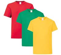 HiFEN® Kids Crew Neck Short Sleeve T Shirts Cotton Rich Plain Classic Fit Valueweight Casual Top 3 to 15 Years 3 Pack