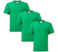 HiFEN® Kids Crew Neck Short Sleeve T Shirts Cotton Rich Plain Classic Fit Valueweight Casual Top 3 to 15 Years 3 Pack Kelly Green