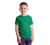 HiFEN® Kids Crew Neck Short Sleeve T Shirts Cotton Rich Plain Classic Fit Valueweight Casual Top 3 to 15 Years Kelly Green