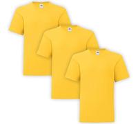 HiFEN® Kids Crew Neck Short Sleeve T Shirts Cotton Rich Plain Classic Fit Valueweight Casual Top 3 to 15 Years 3 Pack Yellow