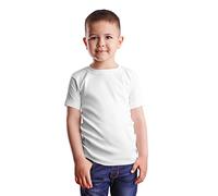 HiFEN® Kids Crew Neck Short Sleeve T Shirts Cotton Rich Plain Classic Fit Valueweight Casual Top 3 to 15 Years White