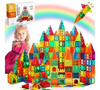 HiFEN® Kids Magnetic Tiles Building Blocks - 110 Pieces Learning Educational Construction Age 3+ STEM Toy Set Sensory Montessori Safe Creativity Toys for Boys Girls