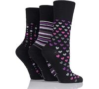 HiFEN® Ladies Women Gentle Grip Non-Binding Honeycomb Top Bamboo Socks Multipack 4-10